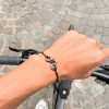 Bracelet VTT noir mat en acier inox